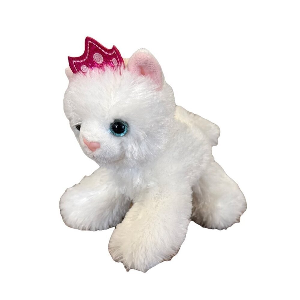 Aurora Mini Flopsie White Cat Princess Crown Plush Stuffed Animal 6 Inch 2018